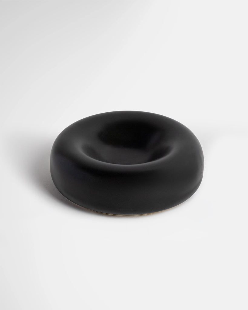 Satin Black Bubble Plate by Marcello Andres in Dallas, Texas