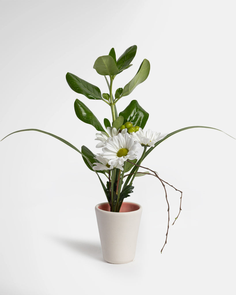 Small Pink Floral Ceramic Vase by Marcello Andres in Dallas, Texas